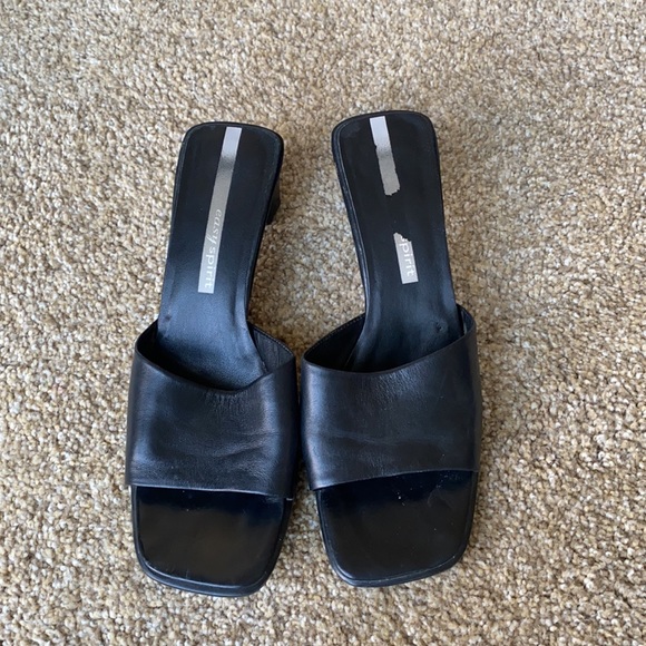 Women’s Easy Spirit Black Open Toe Heel Slide Sandals Size 9.5 - Picture 2 of 11